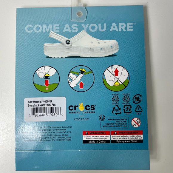Crocs Uniquely You Weekend Vibes 3-Pack Jibbitz Charms NEW - Picture 2 of 7